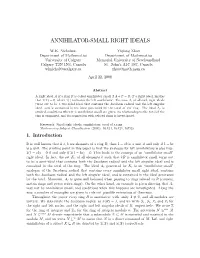 Annihilator$Small Right Ideals