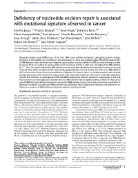 Deficiency of Nucleotide Excision Repair Is Associated with Mutational Signature Observed in Cancer