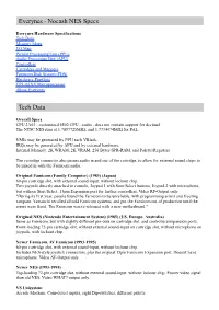 NES Specifications