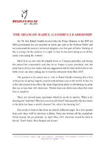 Sham of Rahul Gandhis Leadership.Pmd