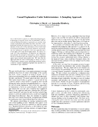 Causal Explanation Under Indeterminism: a Sampling Approach