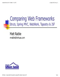 Comparing Java Web Frameworks