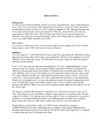 Djibouti–Eritrea Background