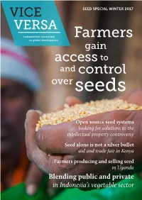 Farmers on Global Development Gain Access to and Control Over Seeds