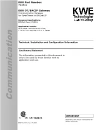 Gas 310 DDR OT BACIP Gateway BACNET 704501