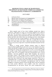 Reproductive Labor Or Trafficking: the Effect of Disparate Power on Consent in Transnational Surrogacy Agreements