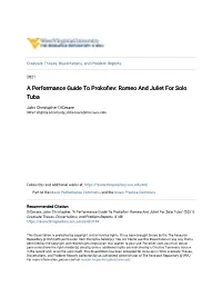 A Performance Guide to Prokofiev: Romeo and Juliet for Solo Tuba