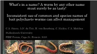 A Worm by Any Other Name Must Surely Be As Tasty! Inconsistent Use