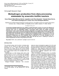Biohydrogen Production from Diary Processing Wastewater by Anaerobic Biofilm Reactors