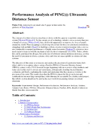 Performance Analysis of PING))) Ultrasonic Distance Sensor