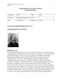 Presidential Papers, Drawer 1A John Marshall Stone, 1899-19
