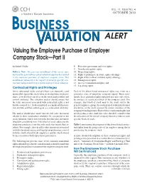 Valuing the Employee Purchase of Employer Company Stock—Part II