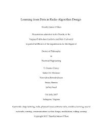 Learning from Data in Radio Algorithm Design