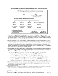 Recommended Laboratory HIV Testing Algorithm for Serum Or Plasma Specimens