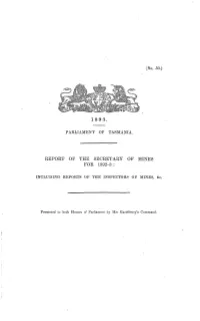 Report of the Sevretary of Mines for 1892-3