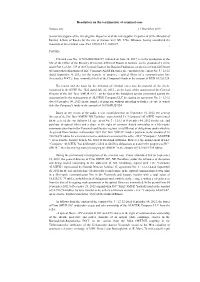 Resolution on the Termination of Criminal Case
