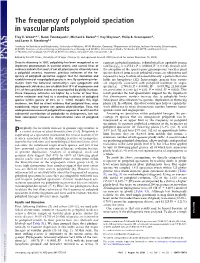 The Frequency of Polyploid Speciation in Vascular Plants