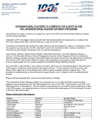 12.9.19 International Player Pathway Program
