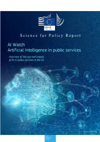 AI Watch Artificial Intelligence in Public Services