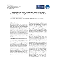 Dating the Resurfacing Event of Morpheos Basin (Upper Reull Vallis), Mars: Implications for the Extent of the Basin
