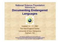 Documenting Endangered Languages