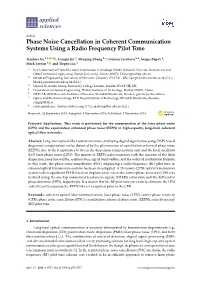 Phase Noise Cancellation in Coherent Communication Systems Using a Radio Frequency Pilot Tone