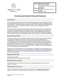Purchasing and Payment Policy and Procedures