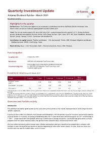 Quarterly Investment Update Antares Dividend Builder– March 2021 for Adviser Use Only