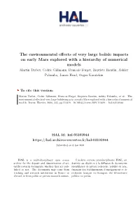 The Environmental Effects of Very Large Bolide Impacts on Early Mars Explored with a Hierarchy of Numerical Models
