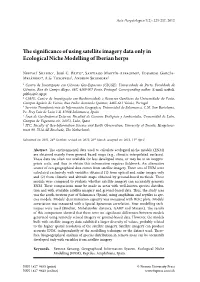 The Significance of Using Satellite Imagery Data Only in Ecological Niche Modelling of Iberian Herps