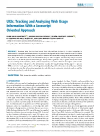 Uxjs: Tracking and Analyzing Web Usage Information with a Javascript Oriented Approach