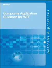 Composite Application Guidance for WPF Composite Application Guidance for WPF