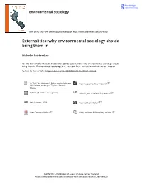 Externalities: Why Environmental Sociology Should Bring Them In