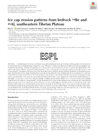Ice Cap Erosion Patterns from Bedrock 10Be and 26Al, Southeastern Tibetan Plateau