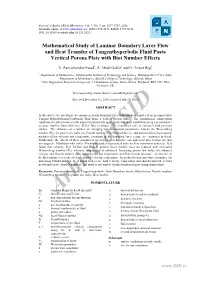 Mathematical Study of Laminar Boundary Layer Flow and Heat Transfer of Tangenthyperbolic Fluid Pasta Vertical Porous Plate with Biot Number Effects
