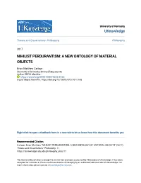 Nihilist Perdurantism: a New Ontology of Material Objects
