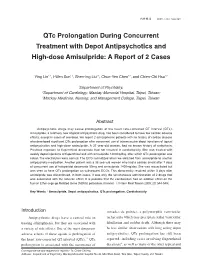 Qtc Prolongation During Concurrent Treatment with Depot Antipsychotics and High-Dose Amisulpride: a Report of 2 Cases
