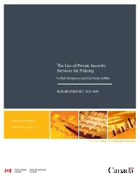 The Use of Private Security Services for Policing
