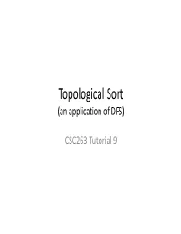 Topological Sort (An Application of DFS)