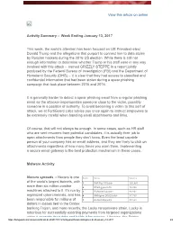 View This Article on Online Activity Summaryаннаweek Ending January 13, 2017 This Week, the World's Attention