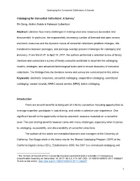 A Survey 1 Cataloging for Consortial Collections