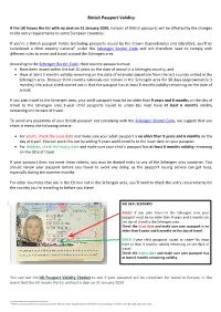 British Passport Validity