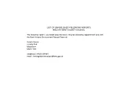 List of Unpublished Fieldwork Reports Held by Kent County Council
