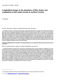 Longitudinal Changes in the Abundance of Filter Feeders and Zooplankton in Lake-Outlet Streams in Northern Sweden