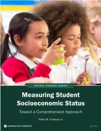 Measuring Student Socioeconomic Status: Toward a Comprehensive Approach
