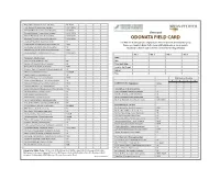 ODONATA FIELD CARD Ocellated Emerald (Somatochlora Minor) S2 This Field Card Includes Species Compiled by the Vermont Damselfly and Dragonfly Survey