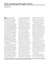 Policymaking Through a Panic Mark M