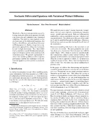 Stochastic Differential Equations with Variational Wishart Diffusions