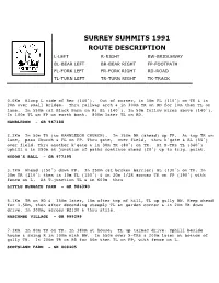 Surrey Summits 1991 Route Description