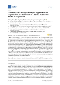 Deficiency in Androgen Receptor Aggravates the Depressive-Like